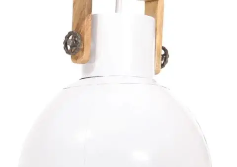 Lampă suspendată industrială, 25 W, alb, 40 cm, E27, rotund - 1/5