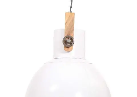 Lampă suspendată industrială, 25 W, alb, 40 cm, E27, rotund - 4/5