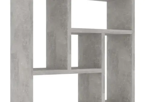 Raft de perete, gri beton, 45,1x16x45,1 cm, lemn prelucrat - 2/5