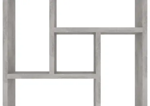 Raft de perete, gri beton, 45,1x16x45,1 cm, lemn prelucrat - 4/5