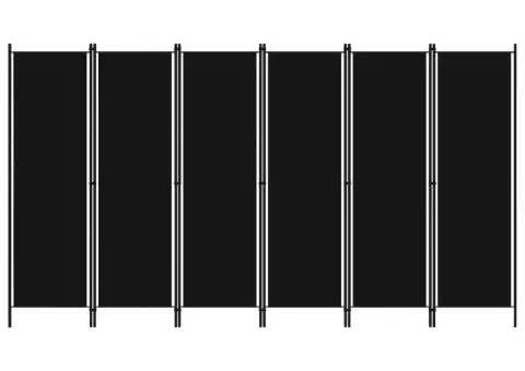 Paravan de cameră cu 6 panouri, negru, 300 x 180 cm - 1/5