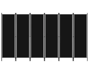 vidaXL Paravan de cameră cu 6 panouri, negru, 300 x 180 cm