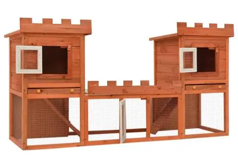 Cușcă de iepuri cușcă animale de companie dublă de exterior - 3/5