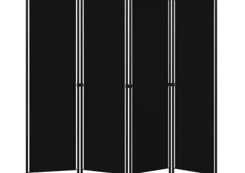Paravan de cameră cu 4 panouri, negru, 160 x 180 cm - 2/5