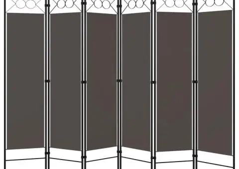 Paravan de cameră cu 6 panouri, antracit, 240 x 180 cm - 2/5