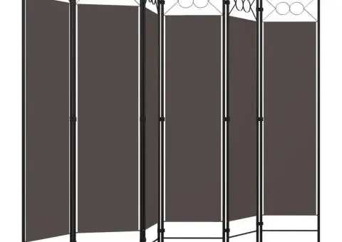 Paravan de cameră cu 6 panouri, antracit, 240 x 180 cm - 3/5