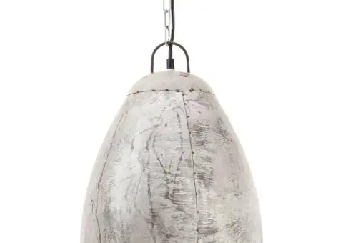 Lampă suspendată industrială 25 W, argintiu, 32 cm, E27, rotund - 2/5