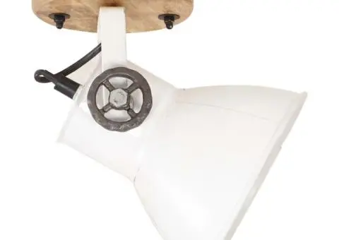 Lămpi de perete/tavan industriale, alb, 2 buc., 20x25 cm, E27 - 4/5