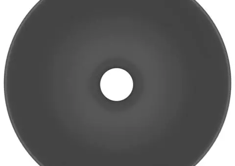 Chiuvetă de baie, gri închis, ceramică, rotund - 4/5