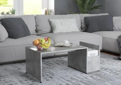 Măsuță de cafea, gri beton, 90 x 45 x 35 cm, lemn prelucrat - 1/5