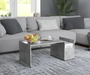 vidaXL Măsuță de cafea, gri beton, 90 x 45 x 35 cm, lemn prelucrat