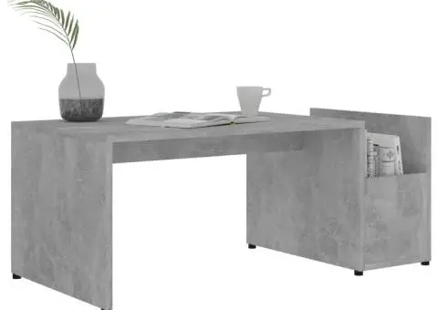 Măsuță de cafea, gri beton, 90 x 45 x 35 cm, lemn prelucrat - 3/5