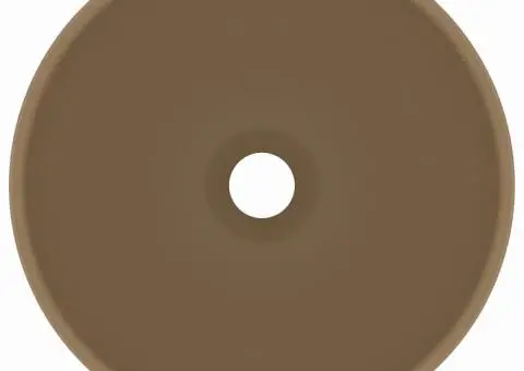 Chiuvetă baie lux, crem mat, 32,5x14 cm, ceramică, rotund - 3/5