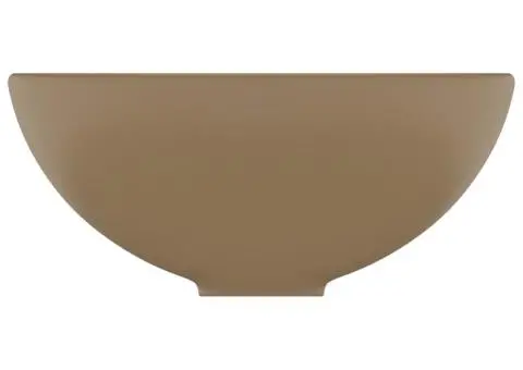 Chiuvetă baie lux, crem mat, 32,5x14 cm, ceramică, rotund - 4/5