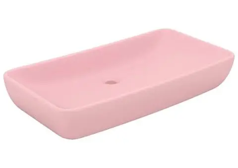 Chiuvetă dreptunghiulară de lux, roz mat, 71 x 38 cm, ceramică - 2/5
