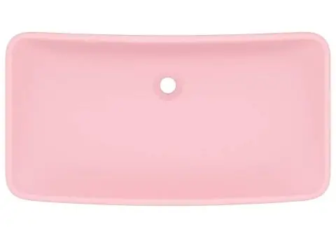 Chiuvetă dreptunghiulară de lux, roz mat, 71 x 38 cm, ceramică - 3/5