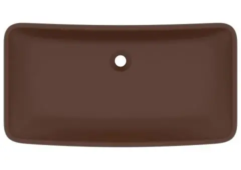 Chiuvetă dreptunghiulară lux, maro închis, 71x38 cm, ceramică - 3/5