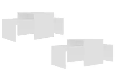 Set măsuțe de cafea, alb, 100x48x40 cm, lemn prelucrat - 5/5