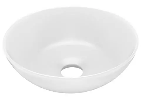 Chiuvetă de baie, alb mat, ceramică, rotund - 2/5