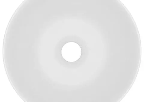 Chiuvetă de baie, alb mat, ceramică, rotund - 4/5