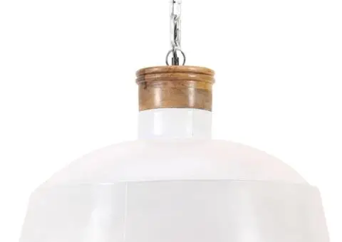 Lampă suspendată industrială, alb, 32 cm, E27 - 1/5