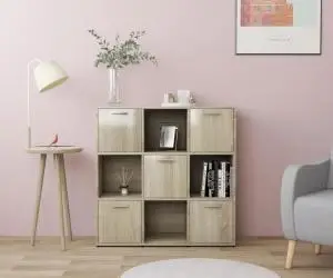 vidaXL Bibliotecă, stejar Sonoma, 90 x 30 x 90 cm, lemn prelucrat
