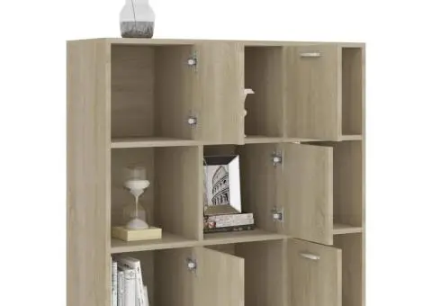 Bibliotecă, stejar Sonoma, 90 x 30 x 90 cm, lemn prelucrat - 4/5