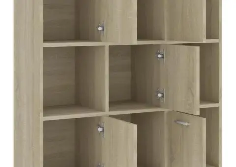 Bibliotecă, stejar Sonoma, 90 x 30 x 90 cm, lemn prelucrat - 5/5