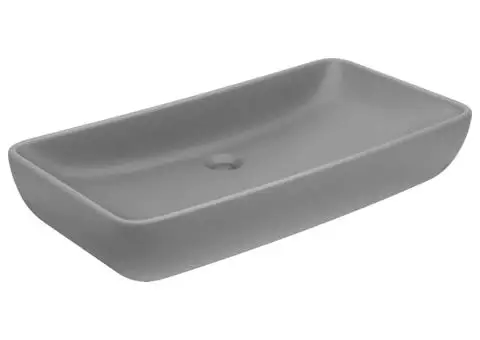 Chiuvetă dreptunghiulară lux gri deschis mat 71x38 cm ceramică - 2/5