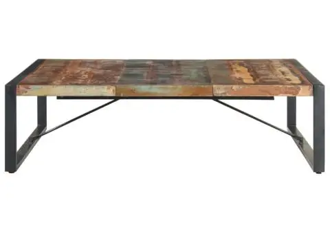 Măsuță de cafea, 140 x 140 x 40 cm, lemn masiv reciclat - 2/5