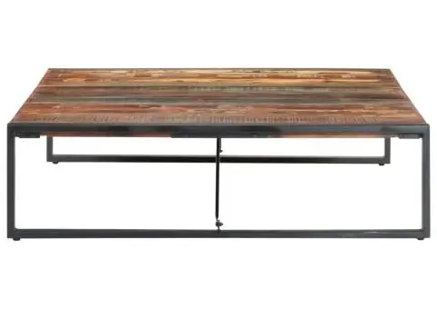 Măsuță de cafea, 140 x 140 x 40 cm, lemn masiv reciclat - 3/5