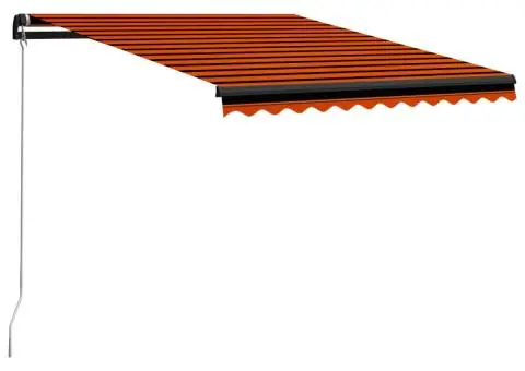 Copertină retractabilă manual, portocaliu/maro, 300 x 250 cm - 1/5