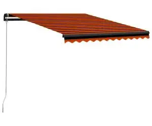 vidaXL Copertină retractabilă manual, portocaliu/maro, 300 x 250 cm