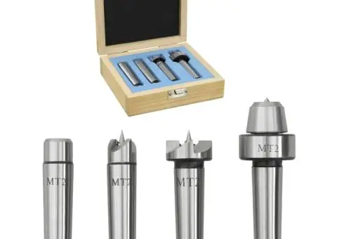 Vârfuri de centrare strung lemn, 4 buc., oțel, MT2 - 1/5