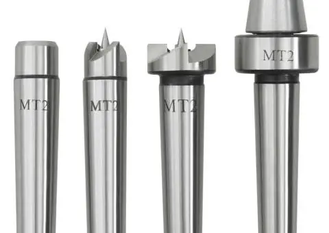 Vârfuri de centrare strung lemn, 4 buc., oțel, MT2 - 2/5