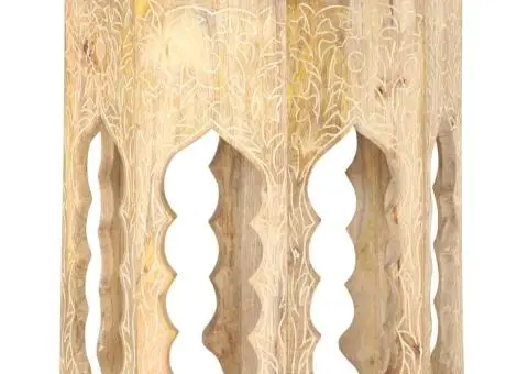 Masă laterală, Ø48 cm, lemn masiv de mango - 1/5