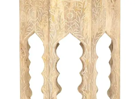 Masă laterală, Ø48 cm, lemn masiv de mango - 2/5