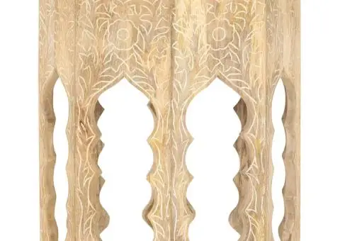 Masă laterală, Ø48 cm, lemn masiv de mango - 3/5