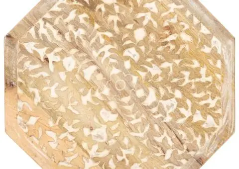 Masă laterală, Ø48 cm, lemn masiv de mango - 4/5