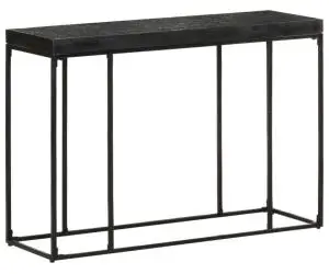 vidaXL Masă consolă, negru, 110x35x76 cm, lemn masiv acacia și mango