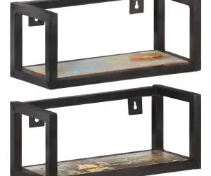 vidaXL Rafturi de perete, 2 buc., 40 cm, lemn masiv reciclat