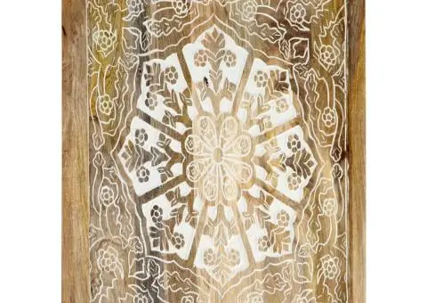 Panouri perete sculptate manual 2 buc. 60x60x2,5 cm lemn mango - 4/5