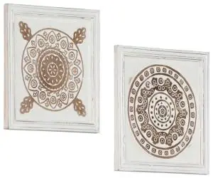 vidaXL Panouri de perete sculptate manual, 2 buc., 40x40x1,5 cm, MDF