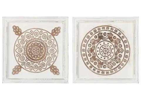 Panouri de perete sculptate manual, 2 buc., 40x40x1,5 cm, MDF - 2/5