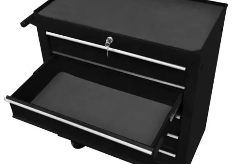 Cărucior de scule pentru atelier cu 5 sertare, negru - 4/5