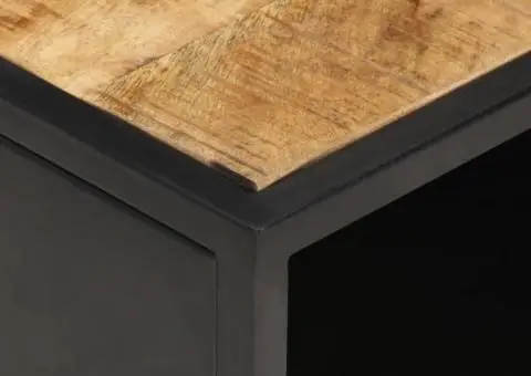 Măsuță de cafea cu ușă sculptată 90x55x 36 cm lemn mango brut - 5/5