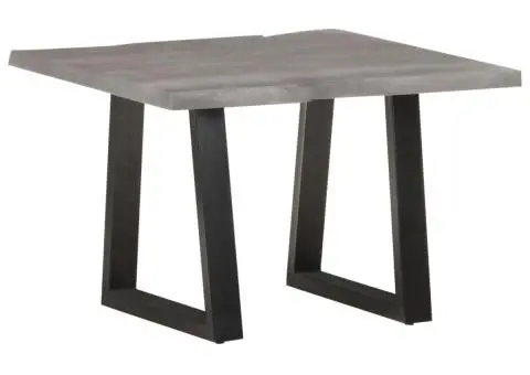 Masă de cafea, muchii naturale, 60x60x40 cm, lemn masiv acacia - 1/5