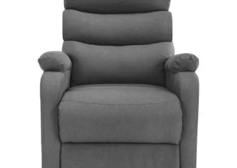 Fotoliu de masaj rabatabil cu ridicare, gri deschis, textil - 3/5