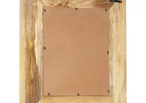 Oglindă sculptată manual, 50x50x2,6 cm, lemn masiv de mango - 3/5