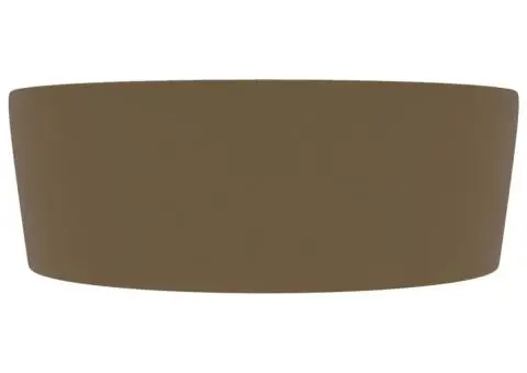 Chiuvetă de lux cu preaplin, crem mat, 36 x 13 cm, ceramică - 4/5